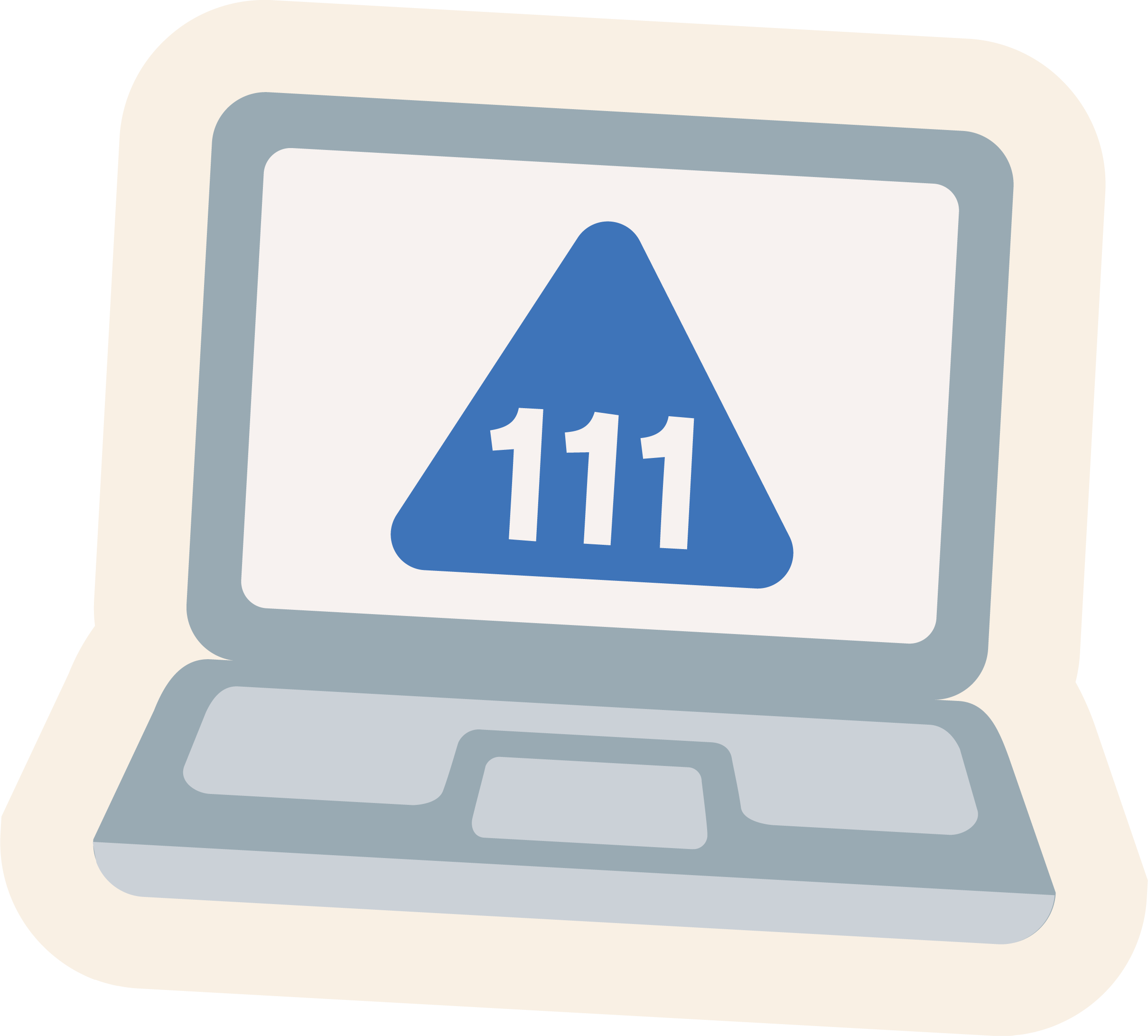 Laptop screen displaying NHS 111 graphic